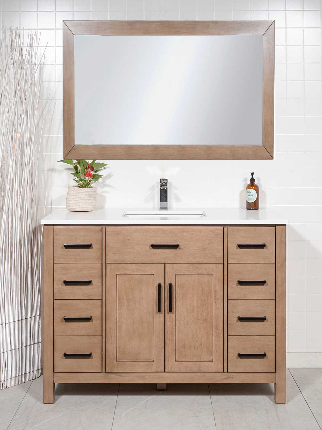 48 inch White Oak Vanity Style 7548