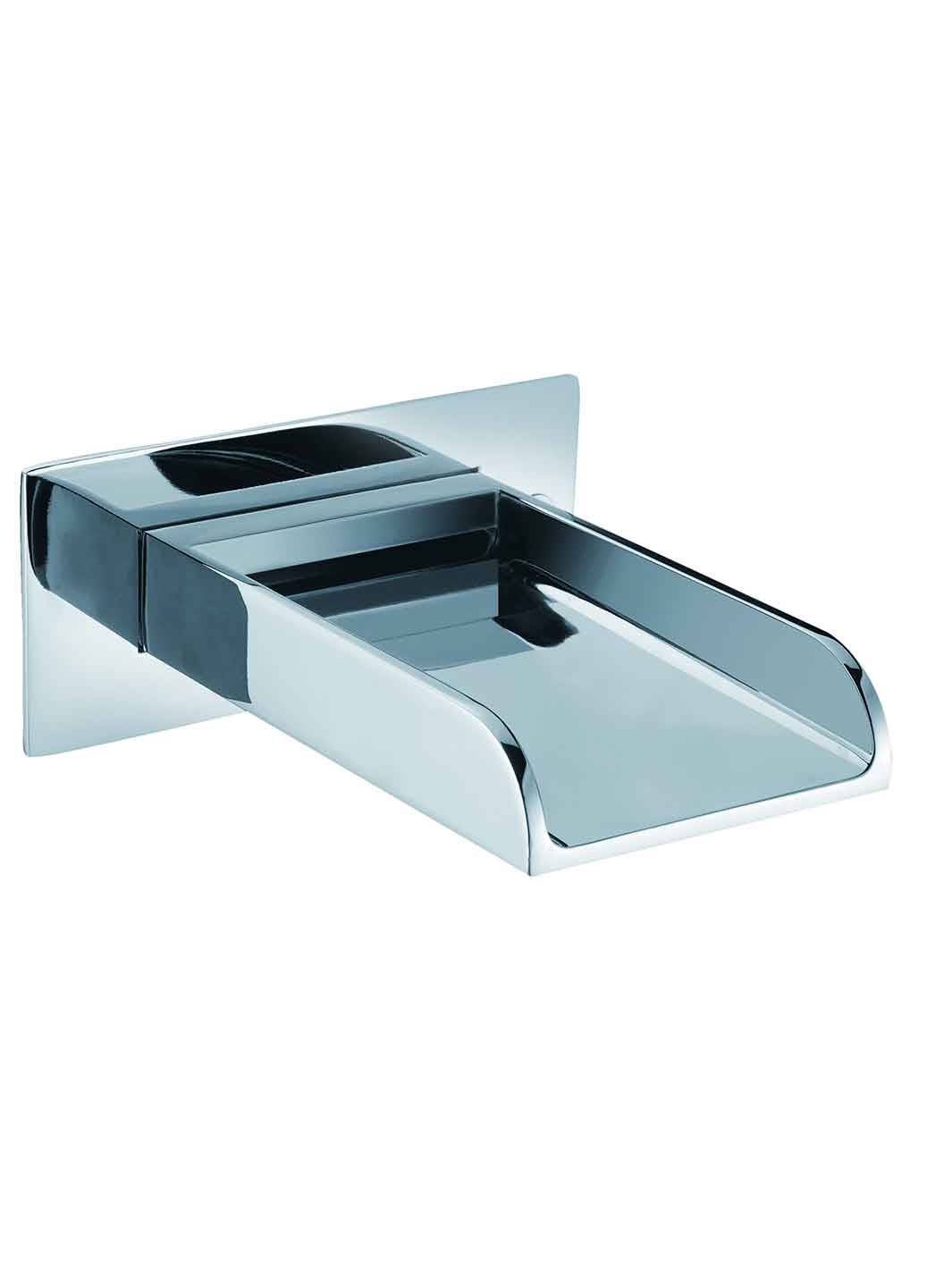 Waterfall Tub Spout - Brass Wall Mount Faucet With 90° Rotatable Diverter For Bathroom Sink & Shower System, Polish Chrome Finish