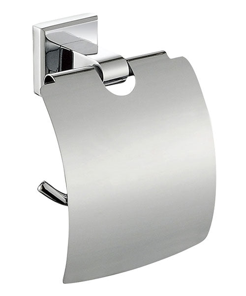 chrome toilet paper holder with cover
