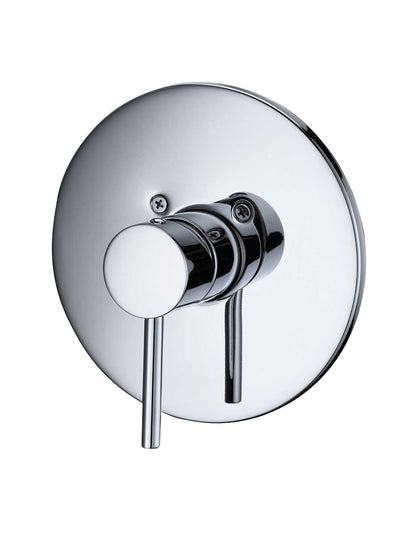 Round shower or tub controller in chrome