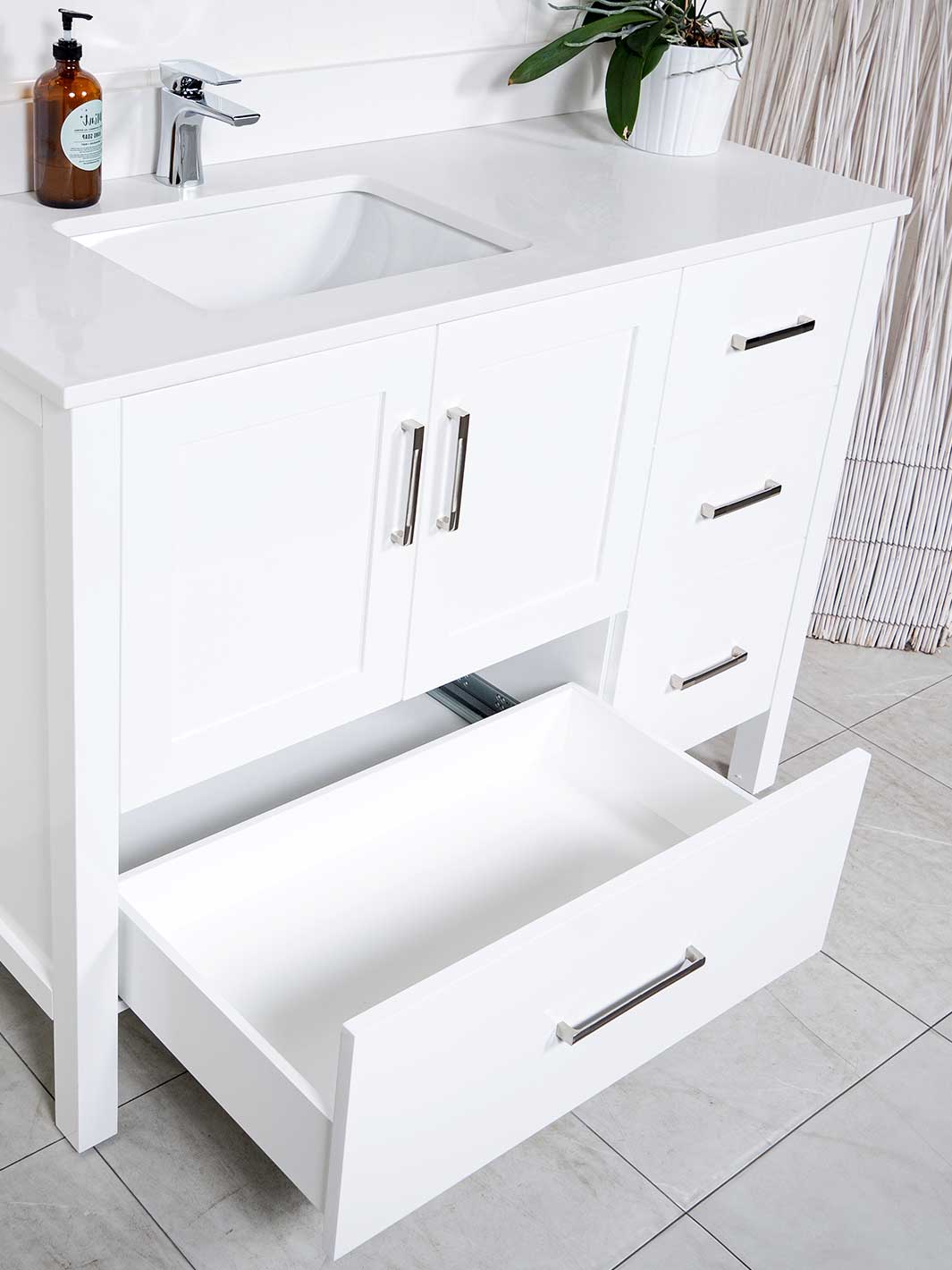 Offset Vanity Basin 2448 - 48' bathroom vanity with left offset sink – modernbathrooms.ca