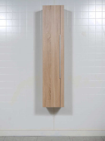 bathroom wall cabinet in beech colour wood grain finish