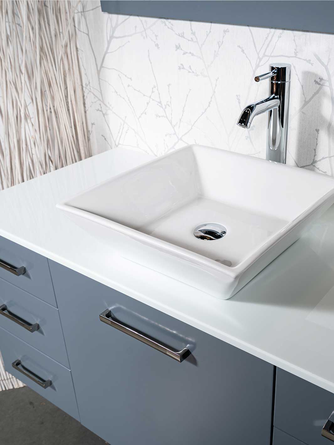 vessel sink with the faucet