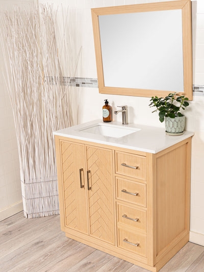 side view of the light oak cabinet