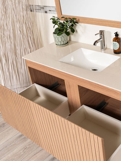 48 inch Floating Vanity in Reeded Design - Style 5748
