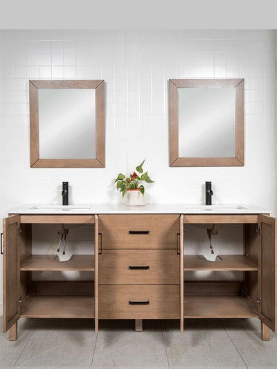 cupboards of the double vanity