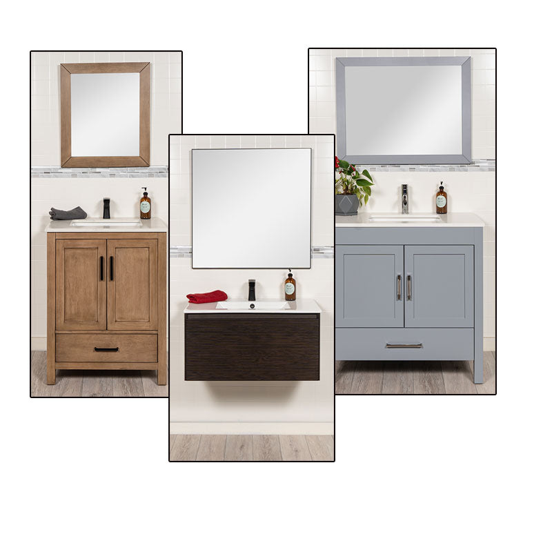 white oak vanity, floating vanity, grey vanity