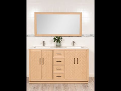 60 inch Double Vanity with Herringbone Design - Style 5660