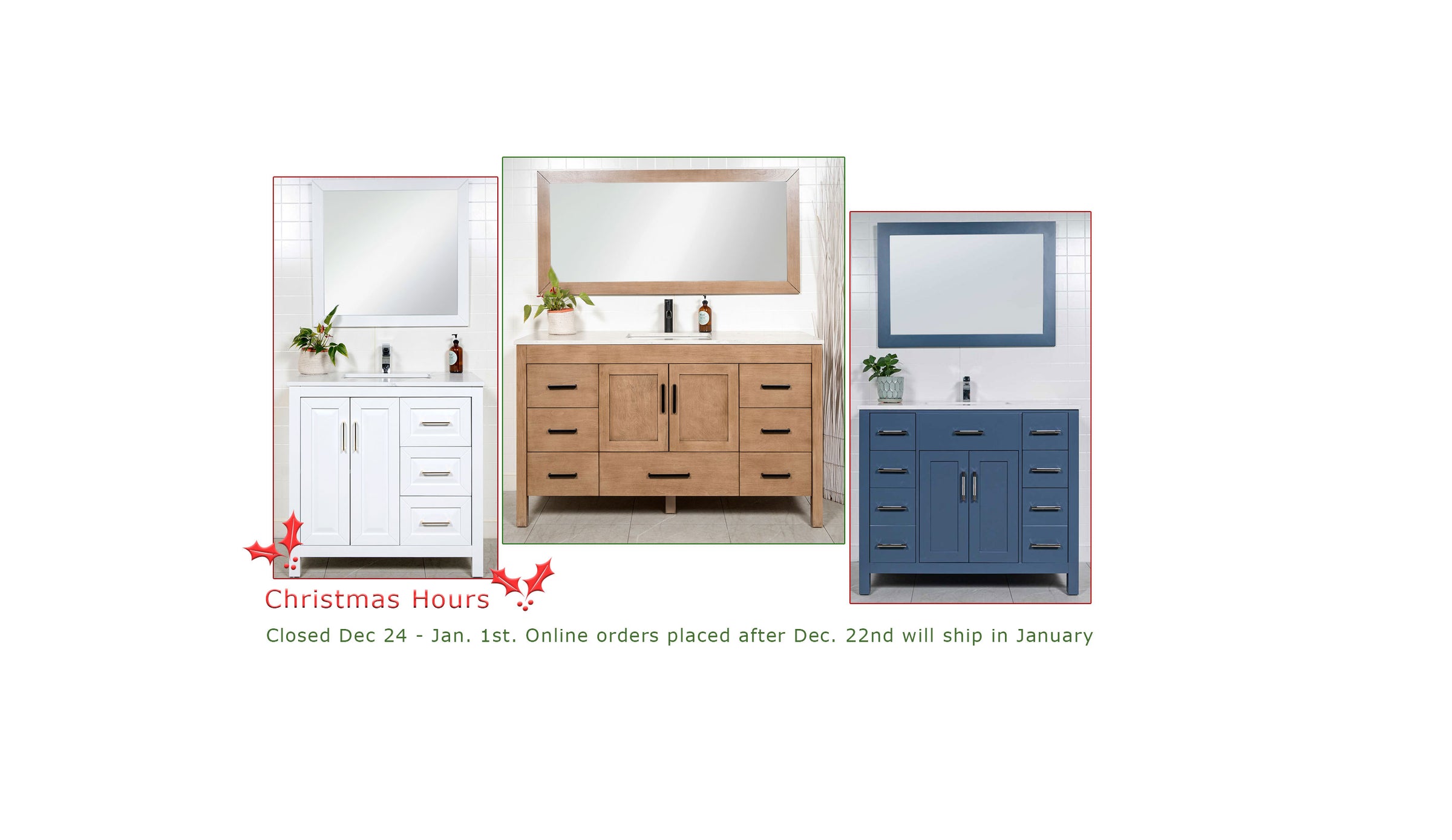 modernbathrooms.ca closed dec 24 to jan 1