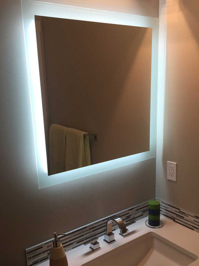 Picture of the LED mirror installed