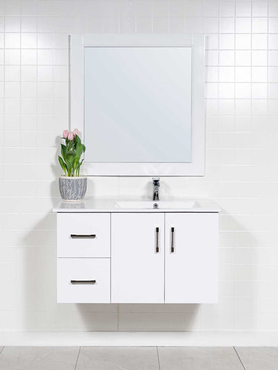 36 vanity sink on right