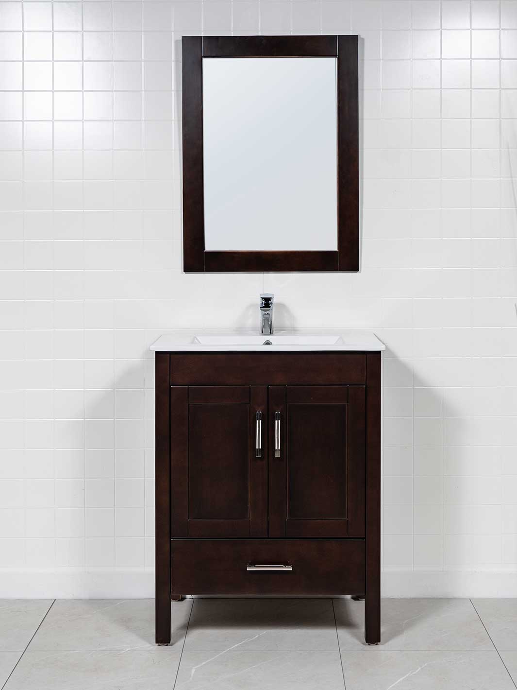 30 inch chocolate brown vanity with sink