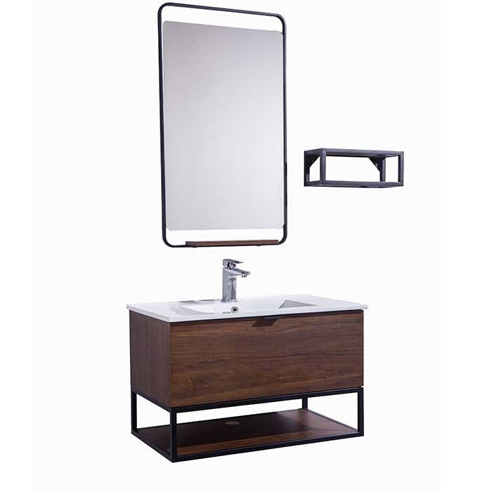 Mirror and shelf included with vanity