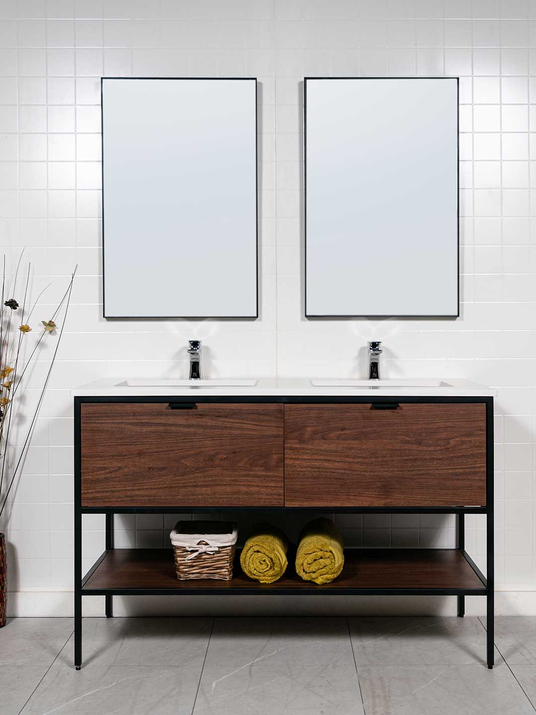 small double sink vanity 51 inches wide