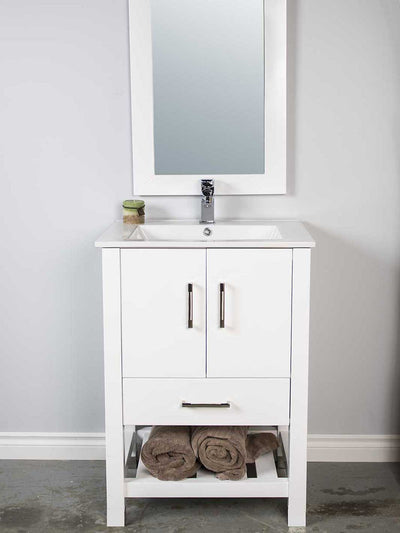 28 inch white vanity with sink