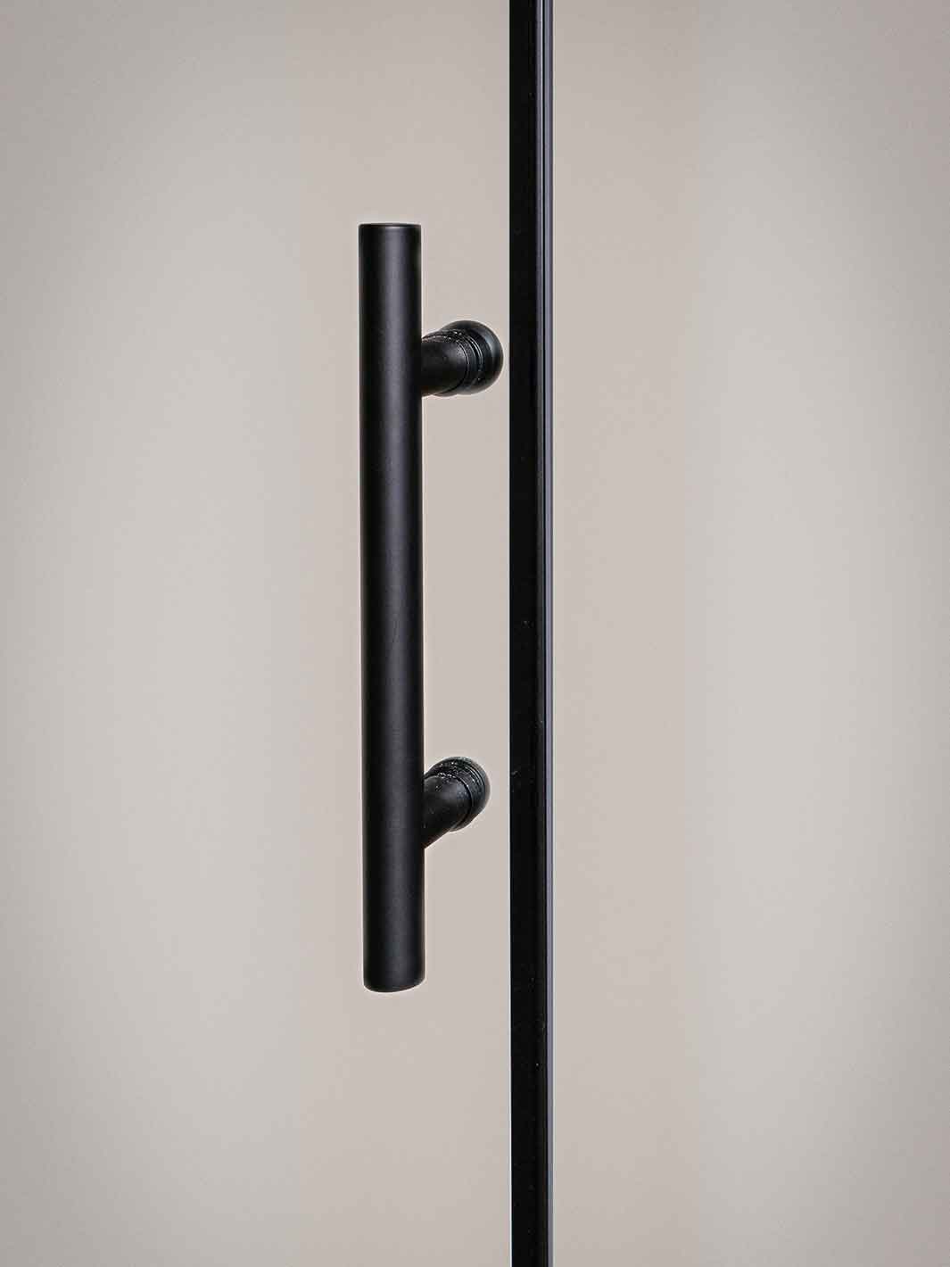 black door handle for shower